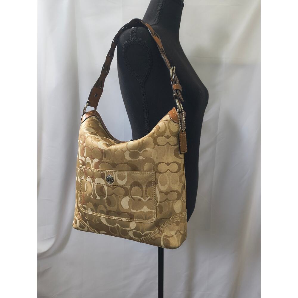 Coach Tan Signature Canvas Shoulder Bag